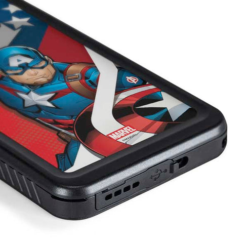 Marvel Captain America Action Pose Galaxy S24 Plus Waterproof Case